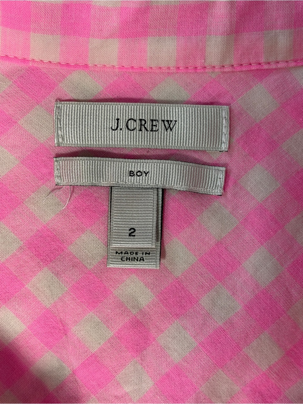 J.Crew Womenās Classic Fit Pink Gingham Button Down Shirt Size 2 Cotton - Picture 7 of 8